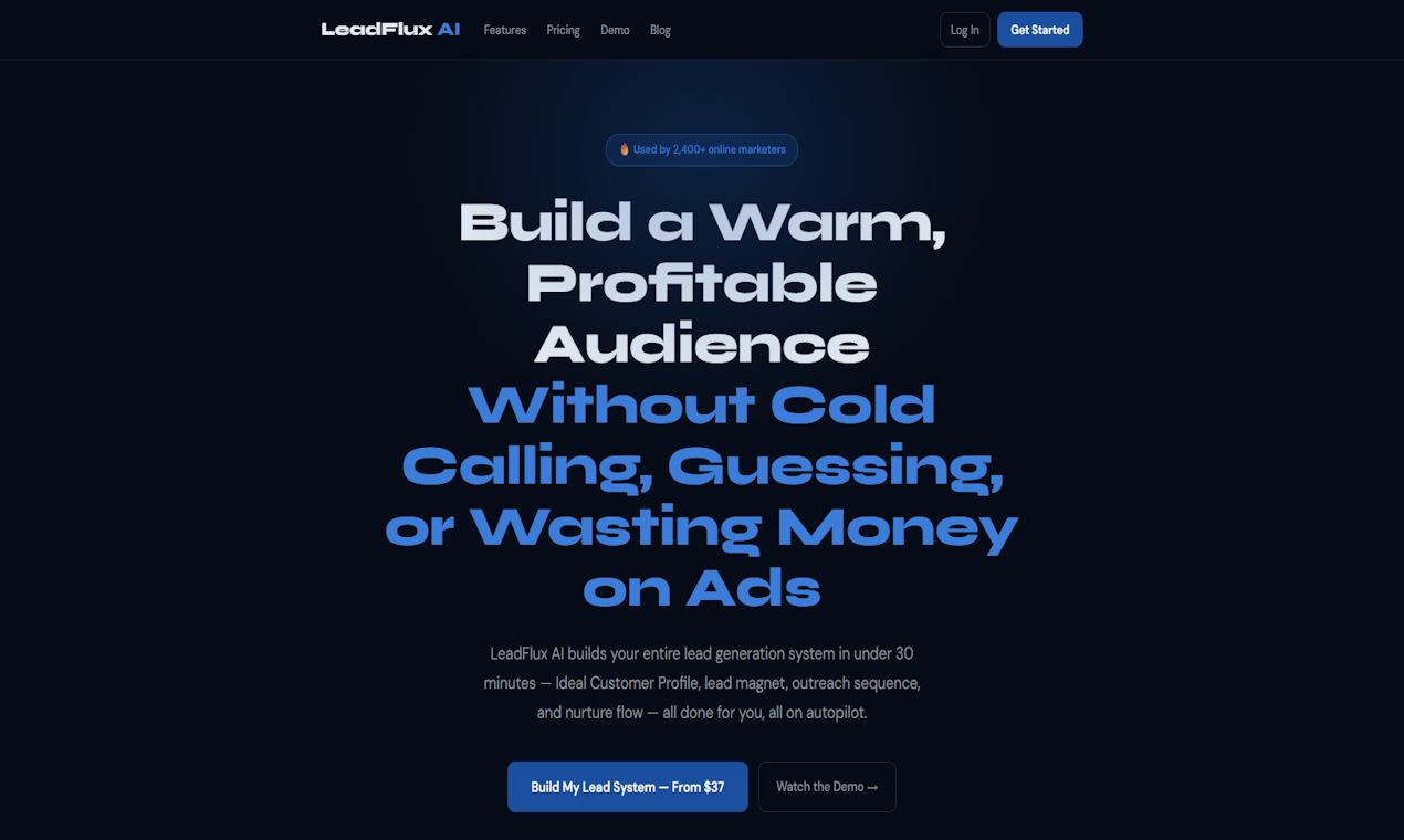 LeadFlux AI screenshot and logo